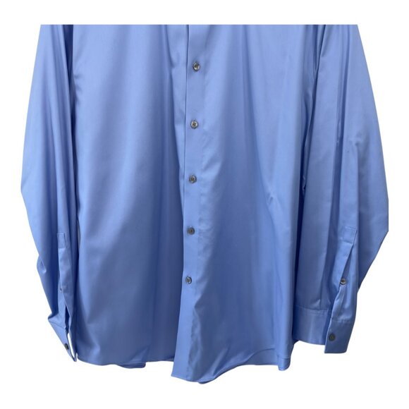 Calvin Klein Mens Infinite Non Iron Slim Fit Stretch Dress Shirt Size 2XL Blue - Picture 9 of 11